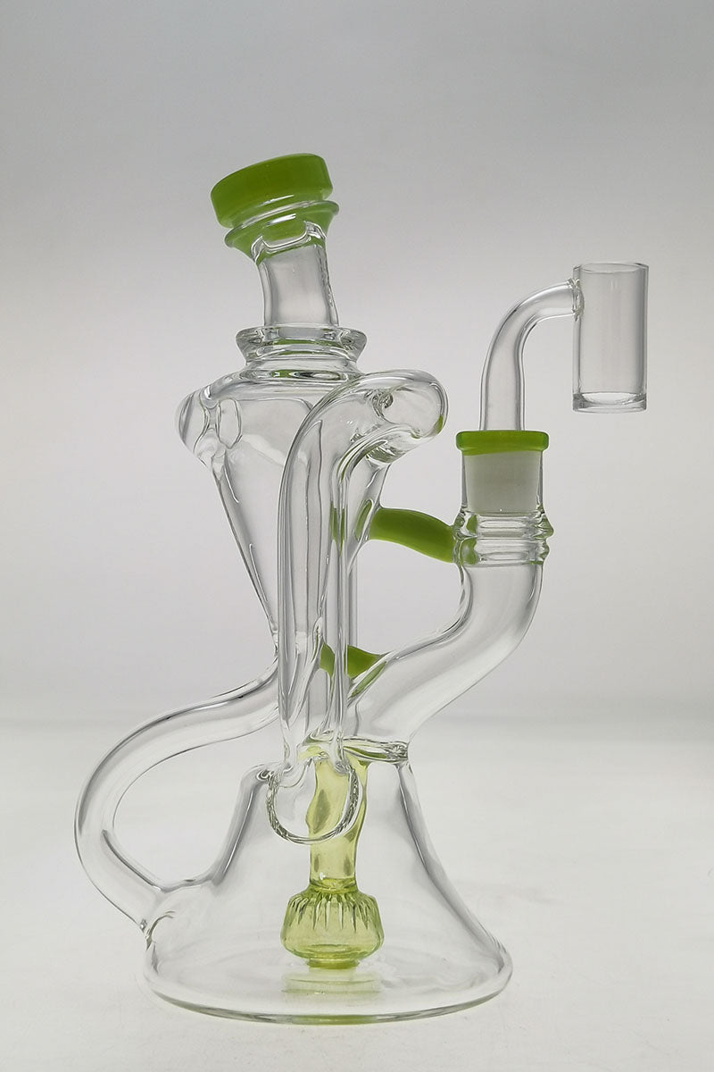 TAG 9.5" Super Slit Donut Dual Arm Recycler with 14MM Female Joint - Front View