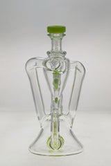 TAG 9.5" Super Slit Donut Dual Arm Recycler with 14MM Female joint, front view on white background