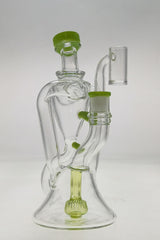 Thick Ass Glass 9.5" Quartz Recycler with Super Slit Donut Design and Dual Arm, 14MM Female Joint