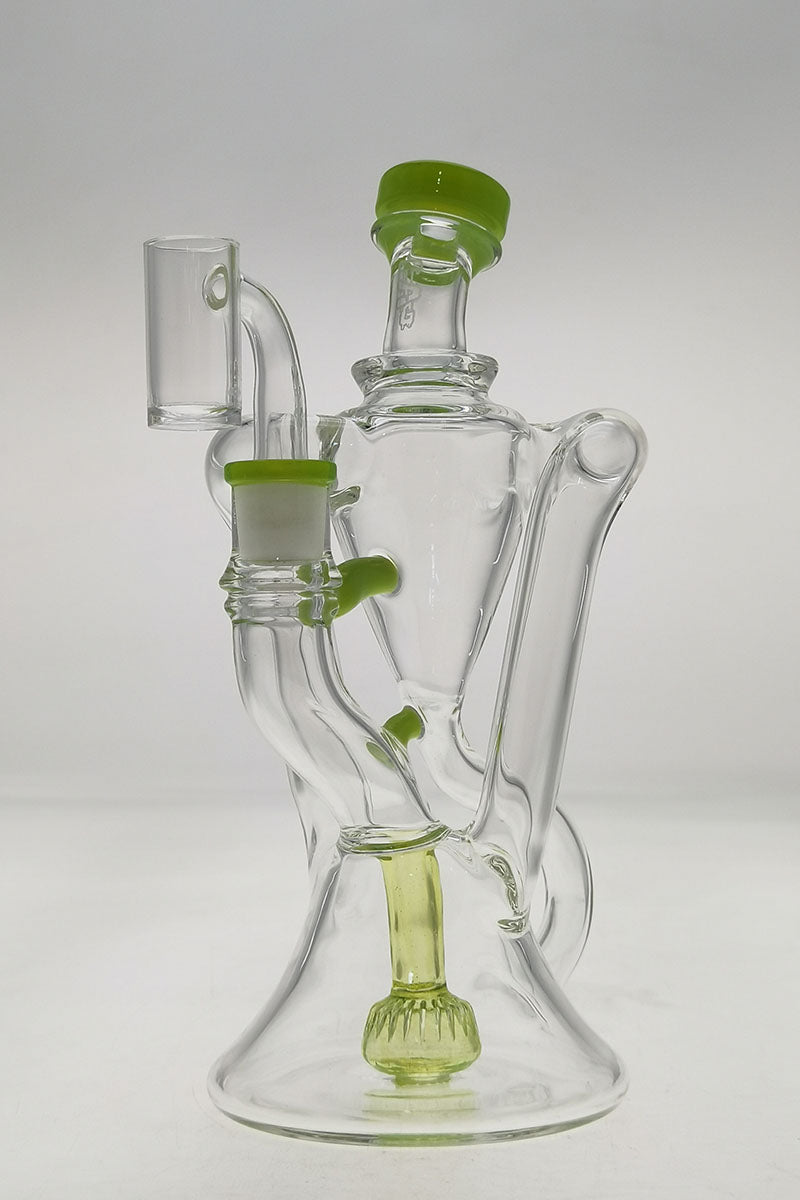 TAG 9.5" Super Slit Donut Dual Arm Recycler with 14MM Female Joint, In-Line Percolator, Front View