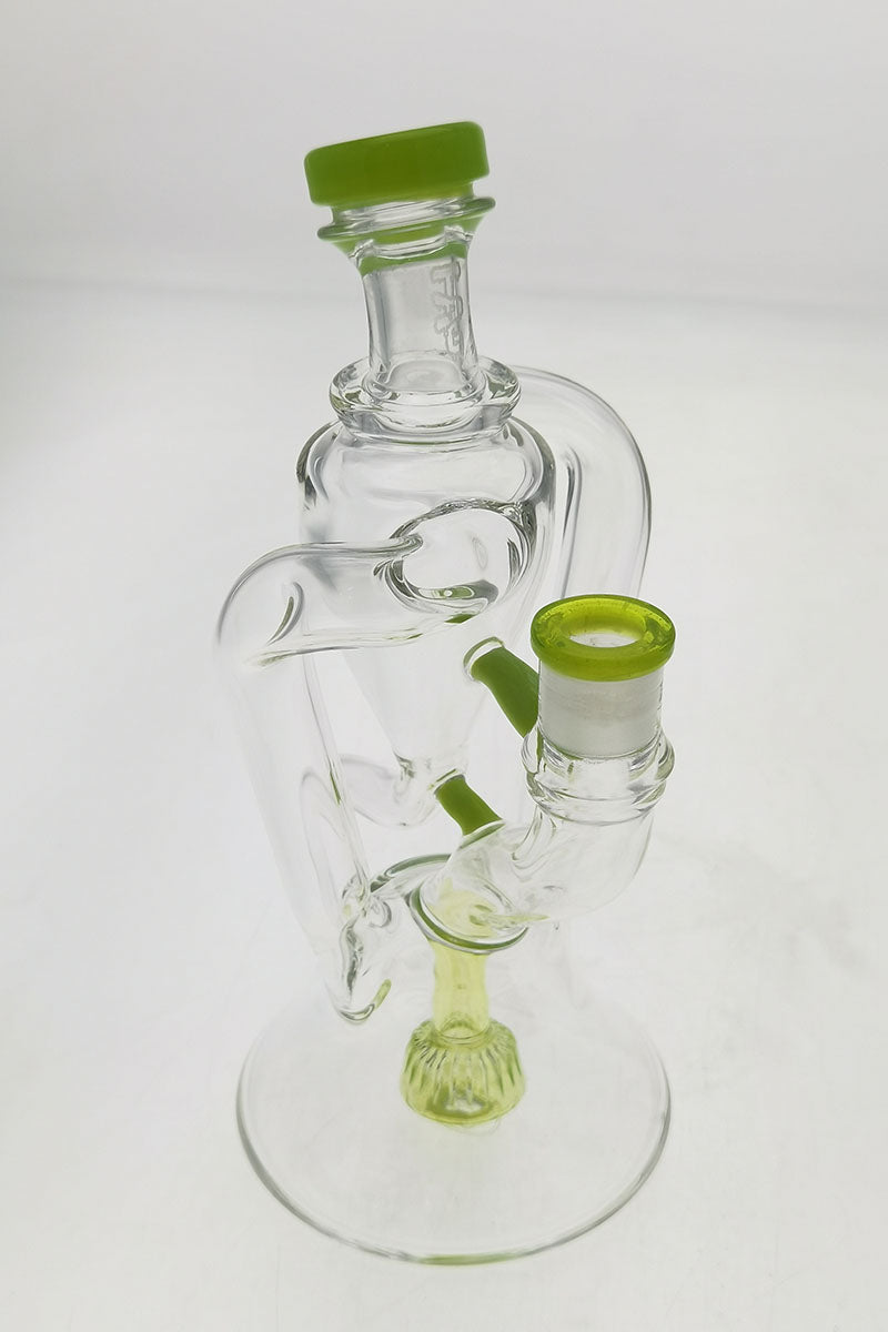 TAG 9.5" Super Slit Donut Dual Arm Recycler with 14MM Female Joint, In-Line Percolator, Front View