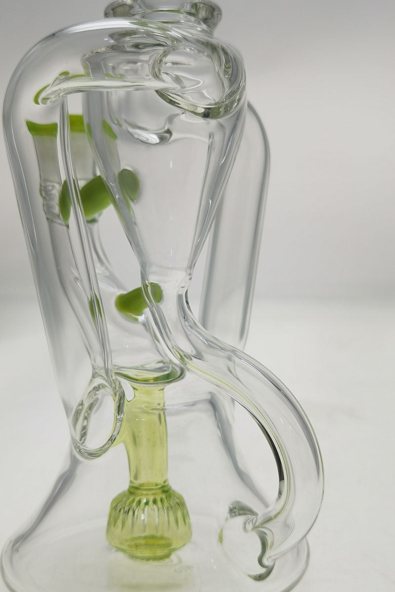 Thick Ass Glass 9.5" Quartz Super Slit Donut Recycler, Dual Arm, 14MM Female Joint