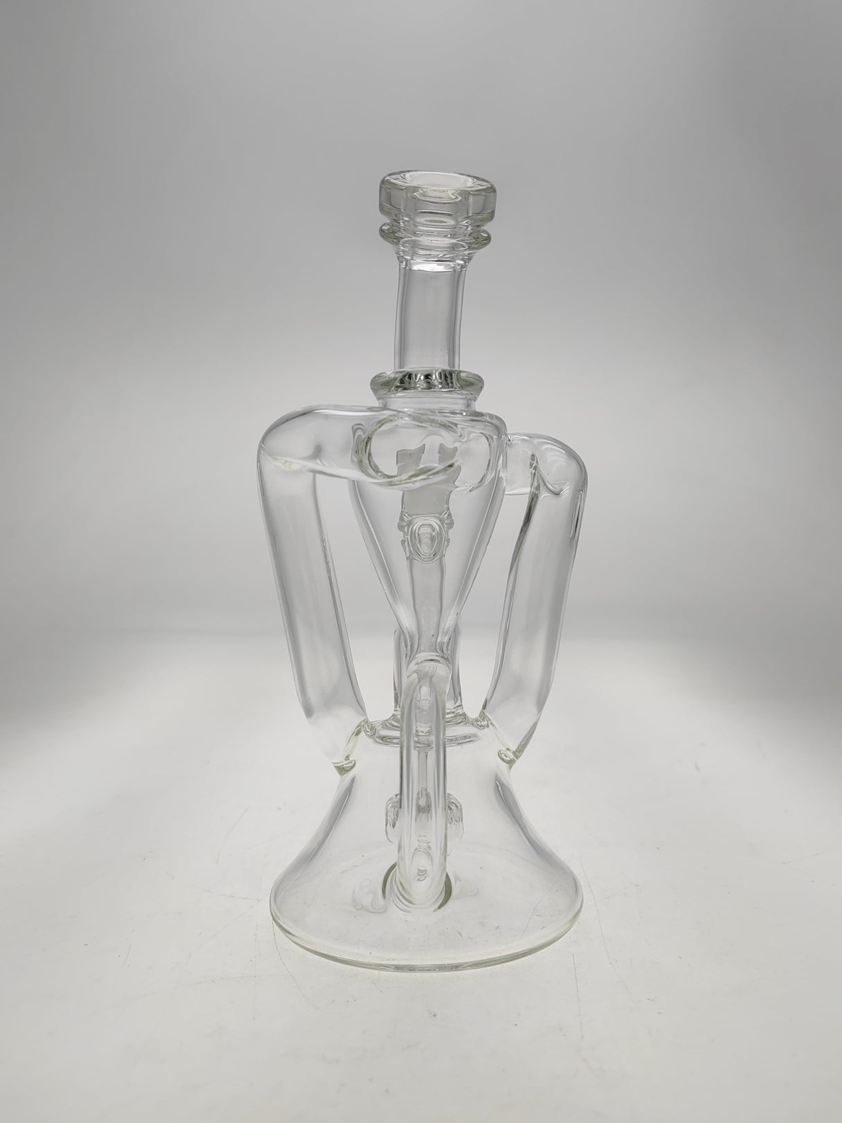 TAG 9.5" Super Slit Donut Dual Arm Recycler with In-Line Percolator, 14MM Female Joint, Front View