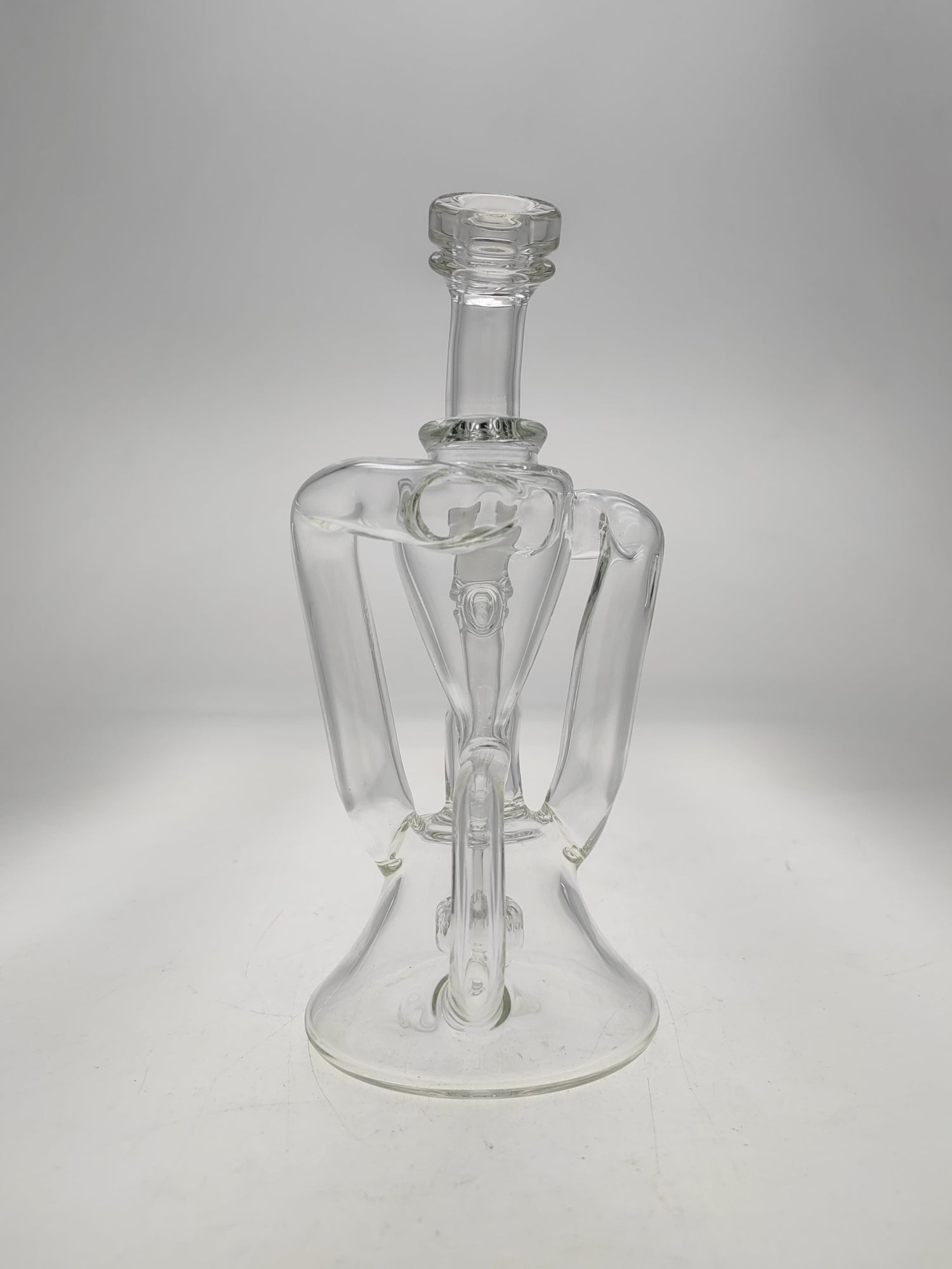 TAG 9.5" Super Slit Donut Dual Arm Recycler with In-Line Percolator, 14MM Female Joint, Front View