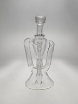TAG 9.5" Super Slit Donut Dual Arm Recycler with In-Line Percolator, 14MM Female Joint, Front View