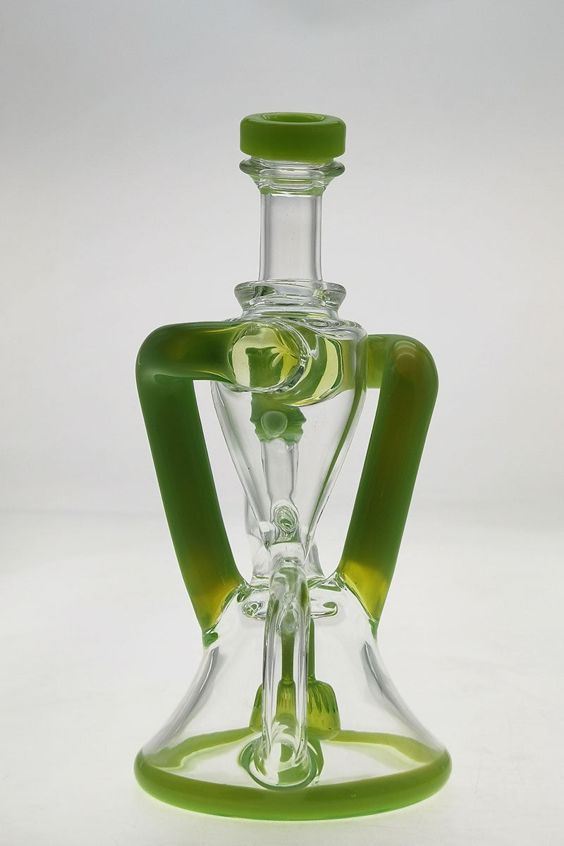 TAG 9.5" Super Slit Donut Dual Arm Recycler with 14MM Female Joint, Front View