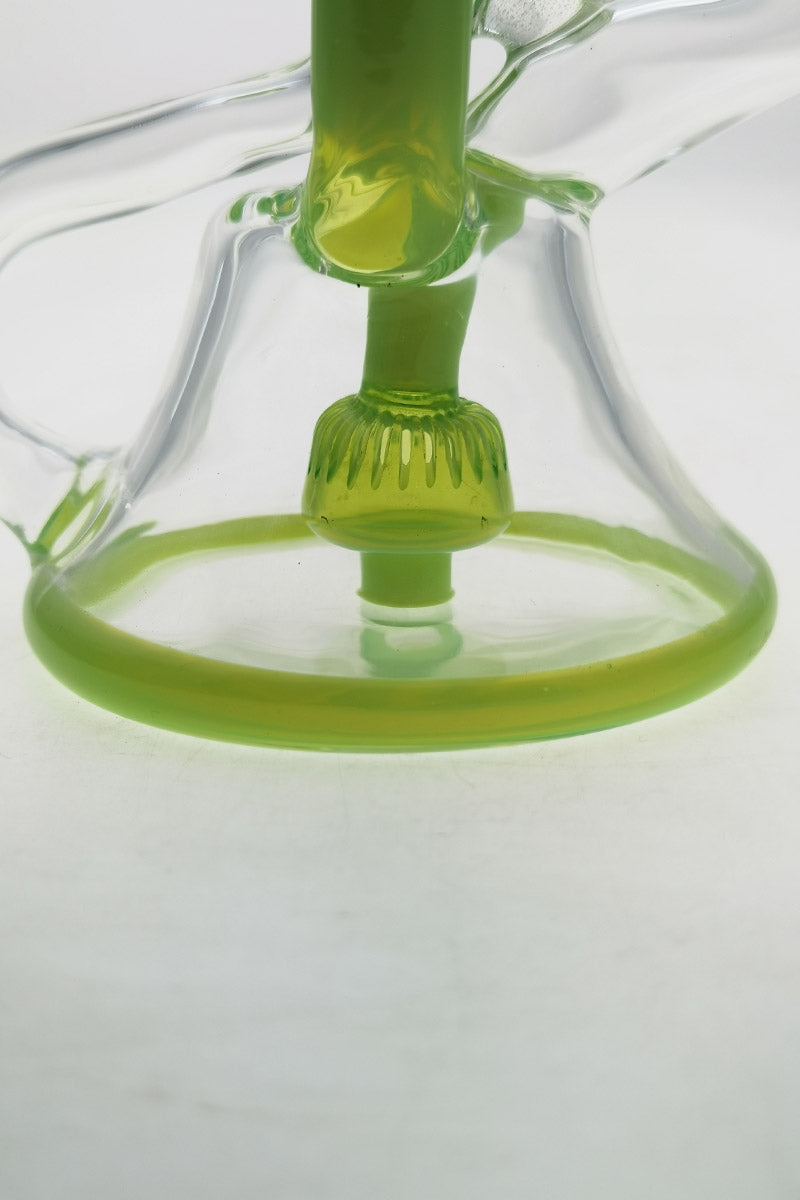 Close-up of Thick Ass Glass 9.5" Quartz Recycler with Super Slit Donut Percolator and 14MM Female Joint