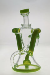 Thick Ass Glass 9.5" Quartz Donut Recycler Dab Rig with Dual Arm, 14MM Female Joint, Side View