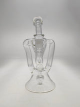 Thick Ass Glass 9.5" Quartz Donut Recycler Dab Rig with Dual Arm - 14MM Female, Front View
