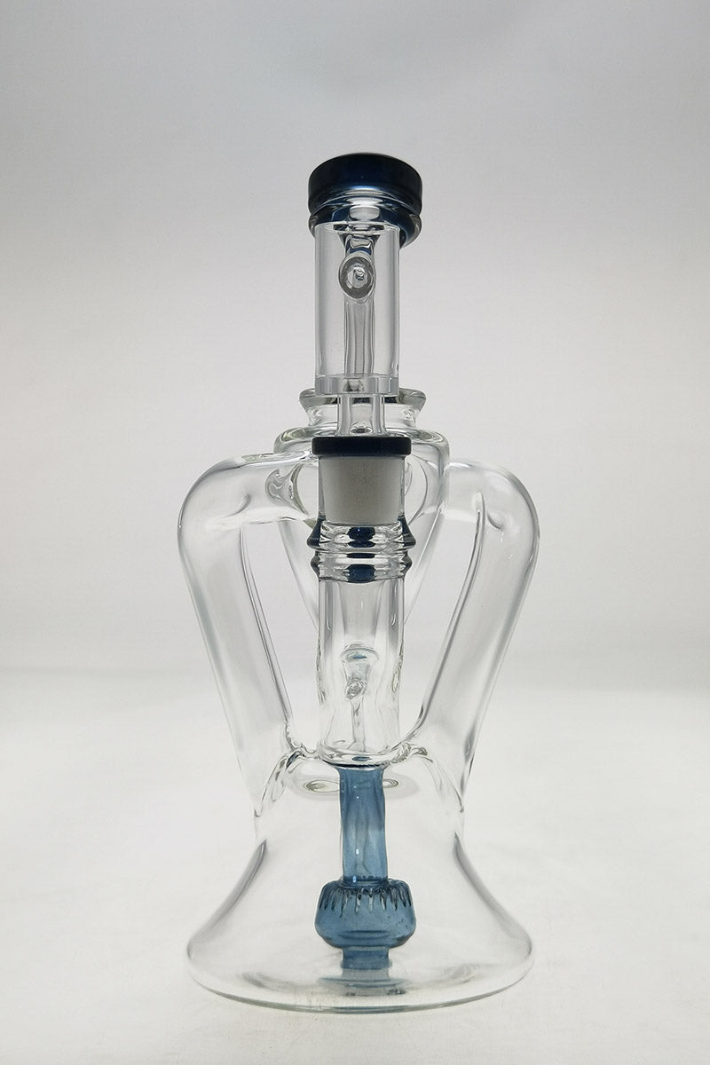 Thick Ass Glass 9.5" Quartz Donut Recycler Dab Rig with Dual Arm and In-Line Percolator