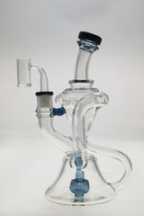 Thick Ass Glass 9.5" Quartz Super Slit Donut Recycler Dab Rig, Dual Arm, 14MM Female