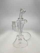 Thick Ass Glass 9.5" Quartz Donut Recycler Dab Rig with In-Line Percolator, Front View