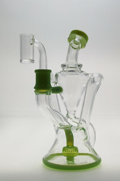 TAG 9.5" Super Slit Donut Dual Arm Recycler with CSlyme Accents, 14MM Female Joint, Front View