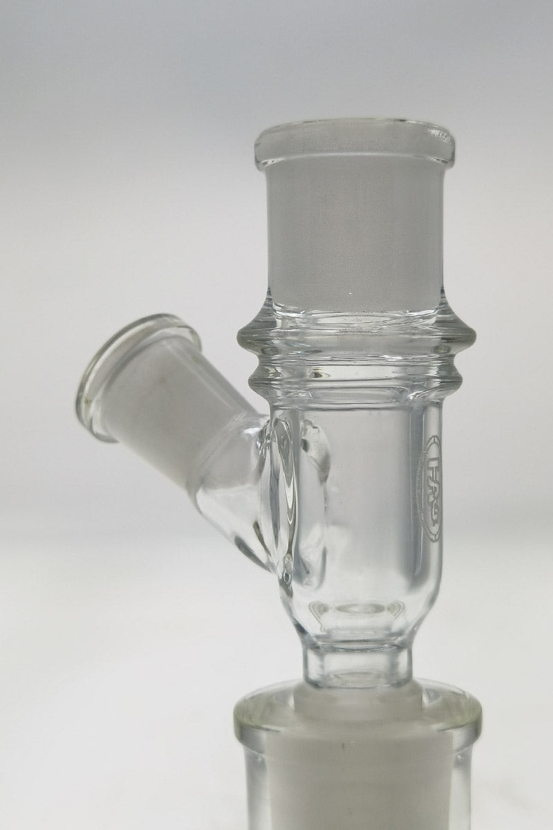 TAG - Clear Glass Adapter for Vaporizers, 10MM Carb, Female Joint, Angled View