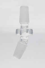 TAG 20 Degree Angle Adapter, Double 14MM Male, Clear Quartz, Front View for Bongs