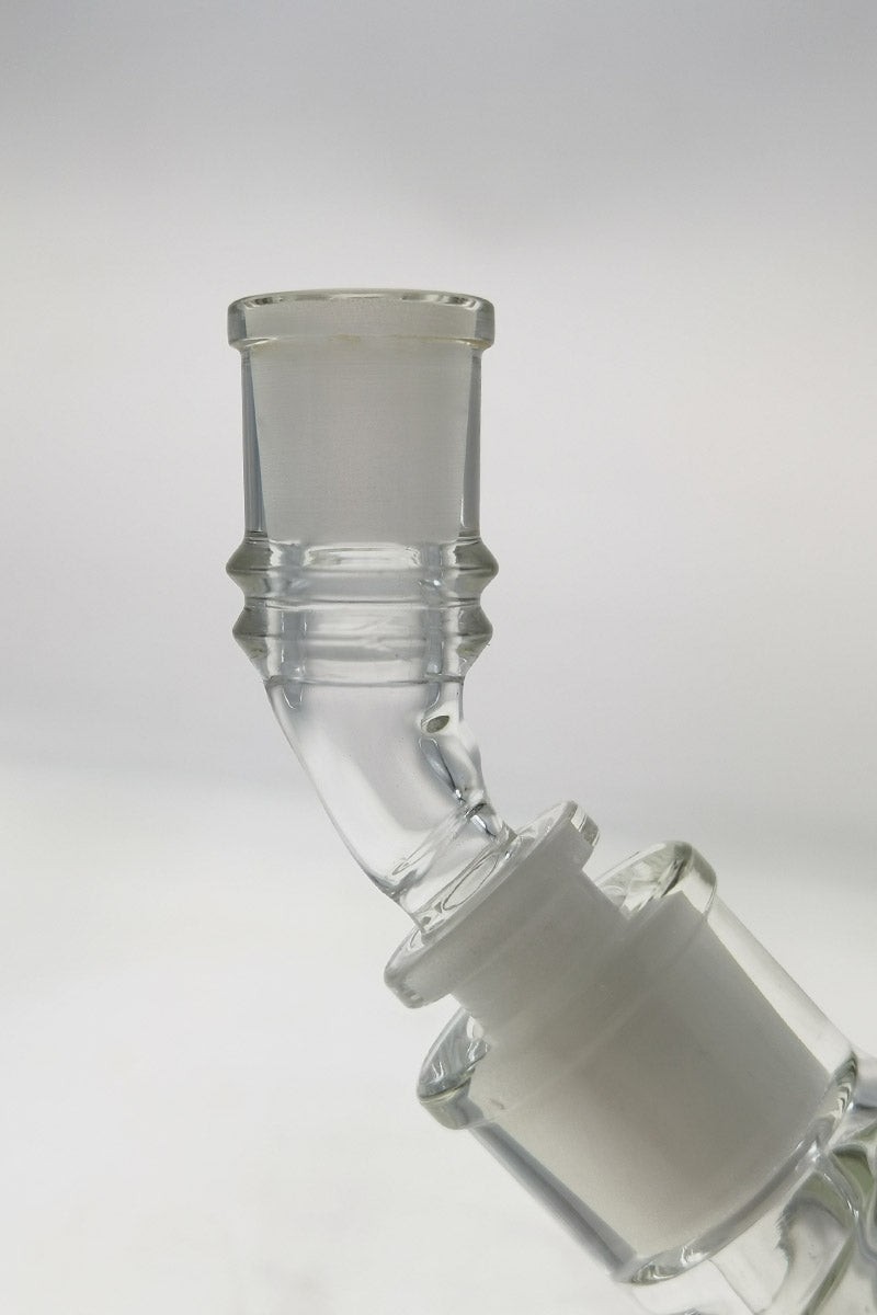 TAG - Quartz Angle Adapter in Clear Glass - Side View for Bongs, Various Joint Sizes