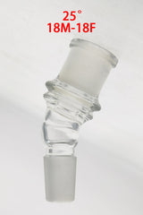 TAG - 25° Angle Adapter, 18MM Male to 18MM Female, Clear Quartz, Side View