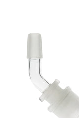 TAG Quartz Angle Adapter for Bongs, Clear Glass, Male to Female Joint, Side View