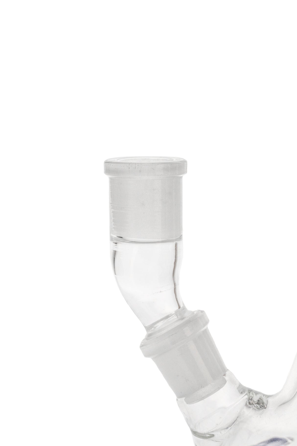 TAG Quartz Angle Adapter for Bongs, Clear, Side View on White Background
