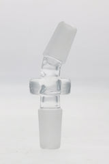 TAG Quartz Angle Adapter for Bongs - Clear, Male-Female Joint - Front View on White Background