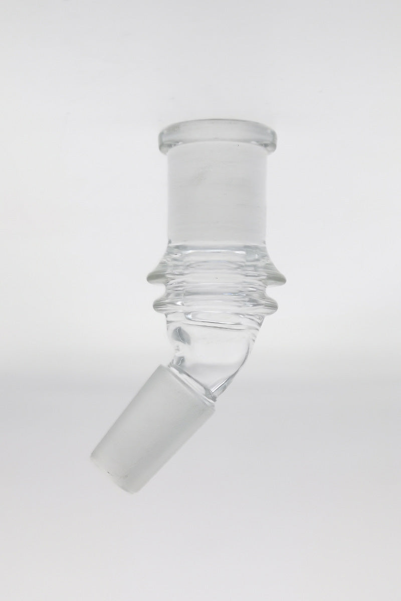 TAG Quartz Angle Adapter for Bongs, Male-Female Joint, Front View on White Background