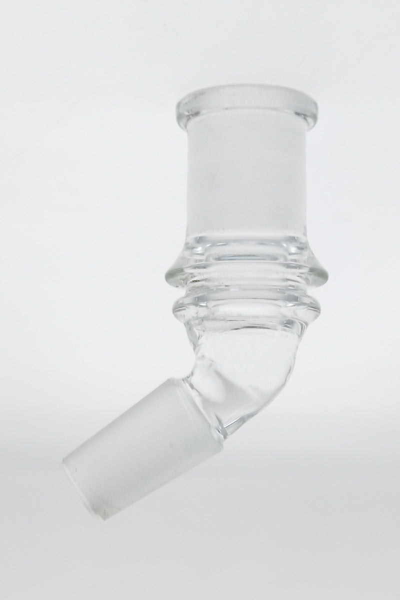 TAG Quartz Angle Adapter for Bongs - Clear, Male-Female Joint - Side View