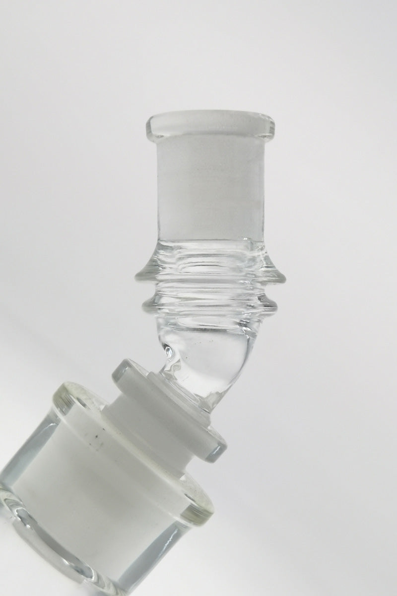 TAG Quartz Angle Adapter for Bongs, Clear Male-Female Joint, Side View