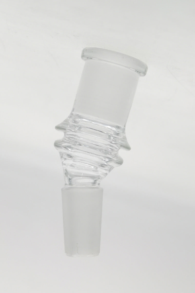 TAG - Clear Quartz Angle Adapter for Bongs - Male to Female Joint - Front View