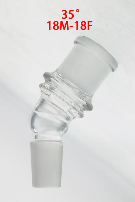 TAG Quartz Angle Adapter 18M-18F at 35 Degrees for Bongs, Clear Side View