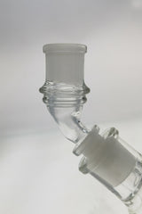 TAG Quartz Angle Adapter for Bongs, Clear Male-Female Joint, Side View on White Background