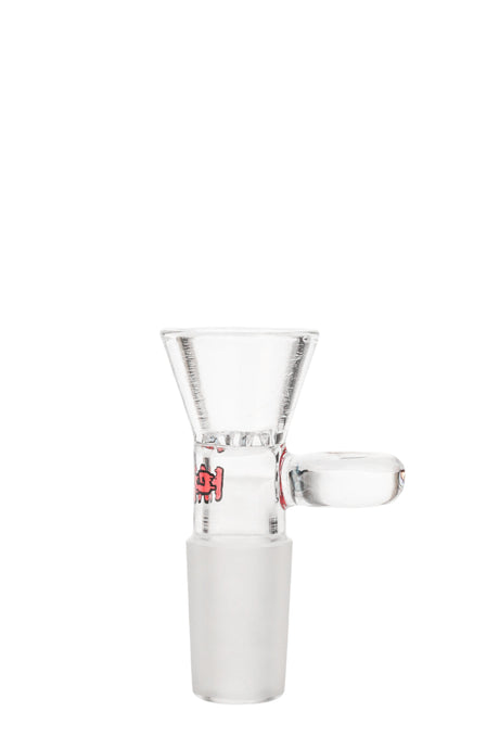 TAG Rasta-colored glass bong slide with handle and built-in screen, front view on white background