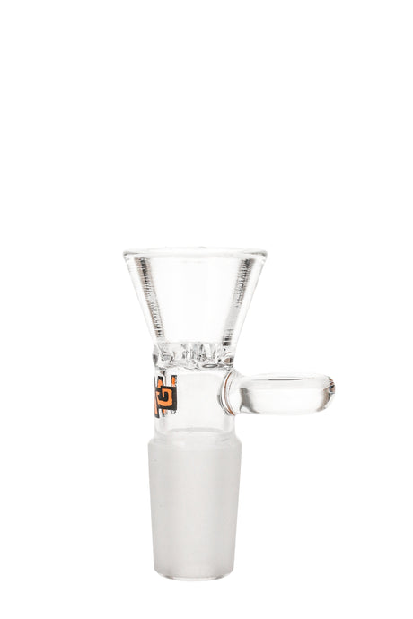 Thick Ass Glass Rasta Tie Dye Bong Slide with Screen and Handle, Front View on White
