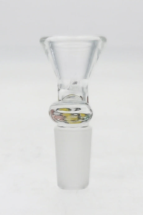 Thick Ass Glass Rasta Tie Dye Bowl with Screen & Handle for Bongs - Front View