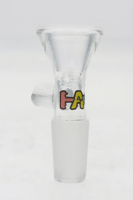 Thick Ass Glass Rasta Tie Dye Bowl with Screen and Handle - Front View on White