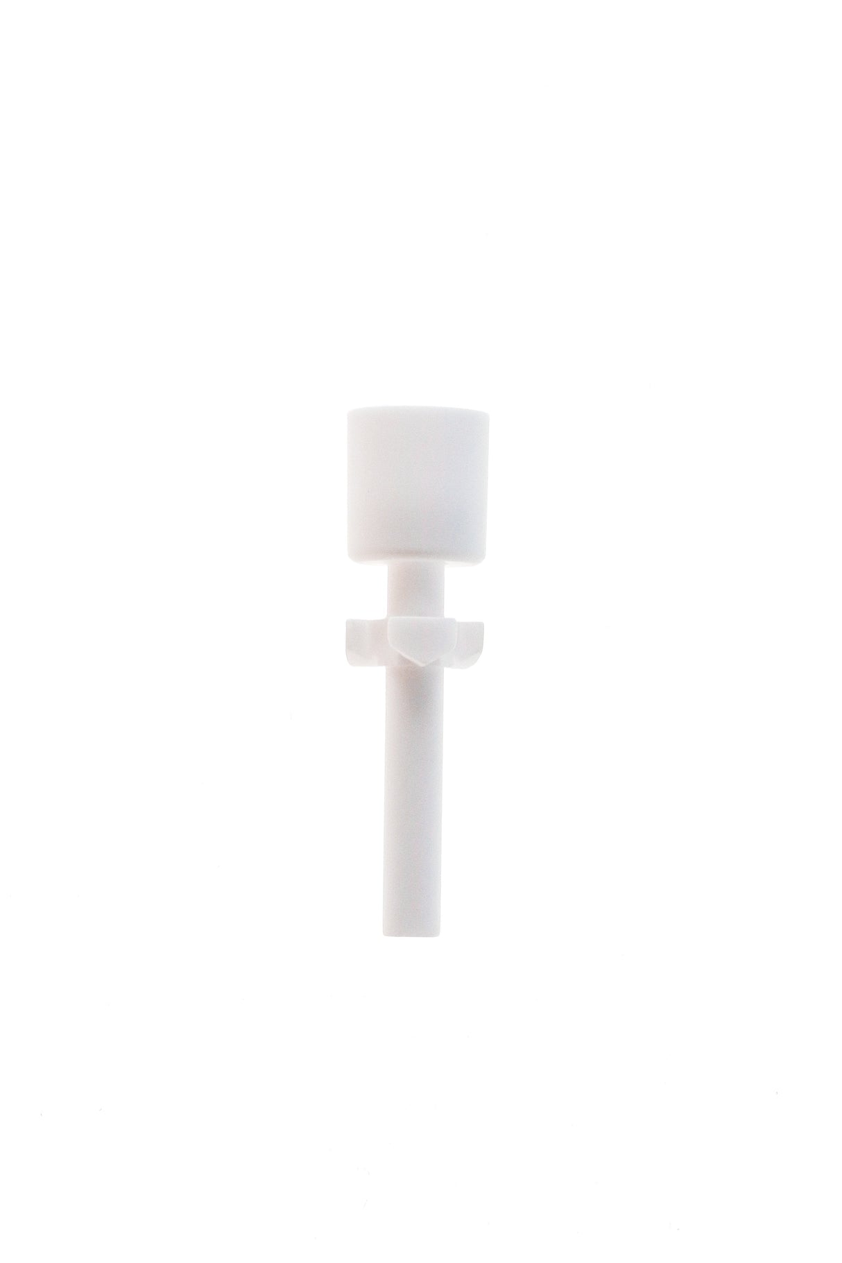 TAG - White Ceramic Nail for Dab Rigs, Front View on Seamless White Background
