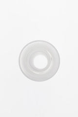 TAG Compact Adapter top view, 28MM to 18MM joint size, clear glass, for bong customization