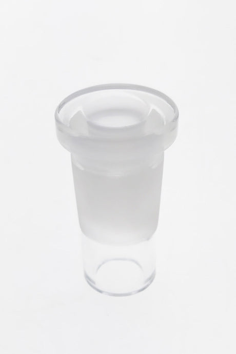 TAG - Compact Glass Adapter, 28MM Downstem Joint to 18MM, Clear, Front View