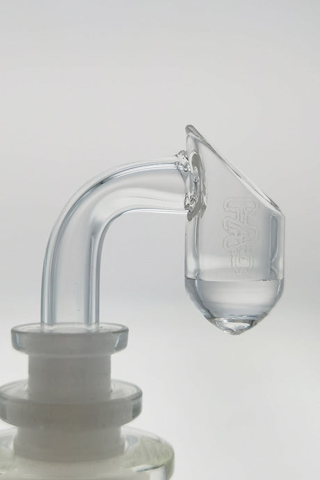TAG Conical Pyramid Quartz Banger with High Air Flow, 16x2MM-3MM, Side View on Glass Joint