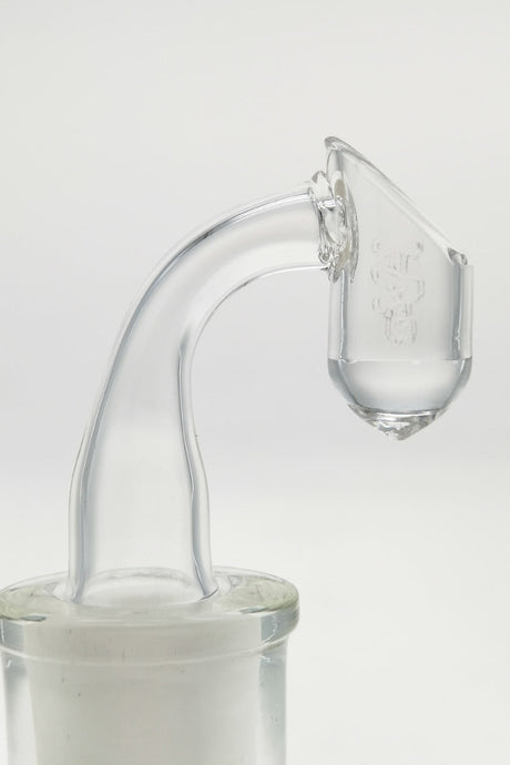 TAG Conical Pyramid Quartz Banger with High Air Flow, 18MM Male, Side View on Dab Rig