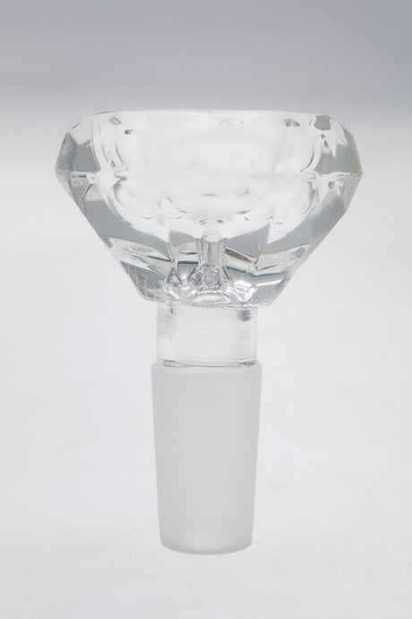 TAG Diamond Slide - Clear Glass Bong Bowl, Front View, Female Joint 14-18mm