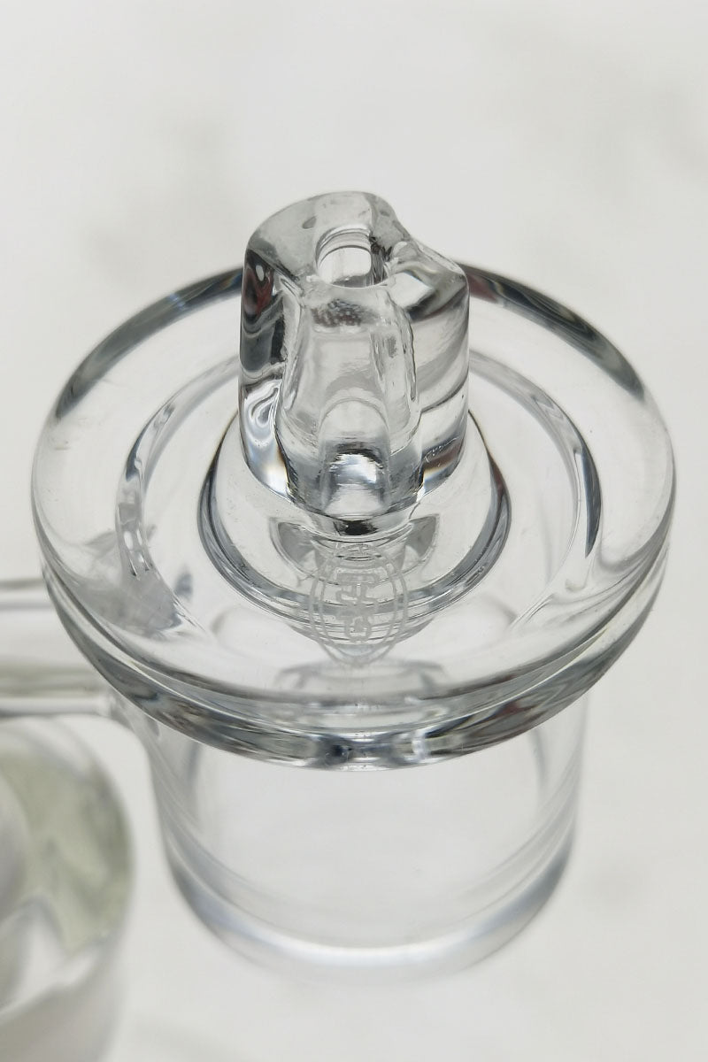 TAG Quartz Banger Carb Cap with Handle, Directional Air-Flow, Top View on White Background