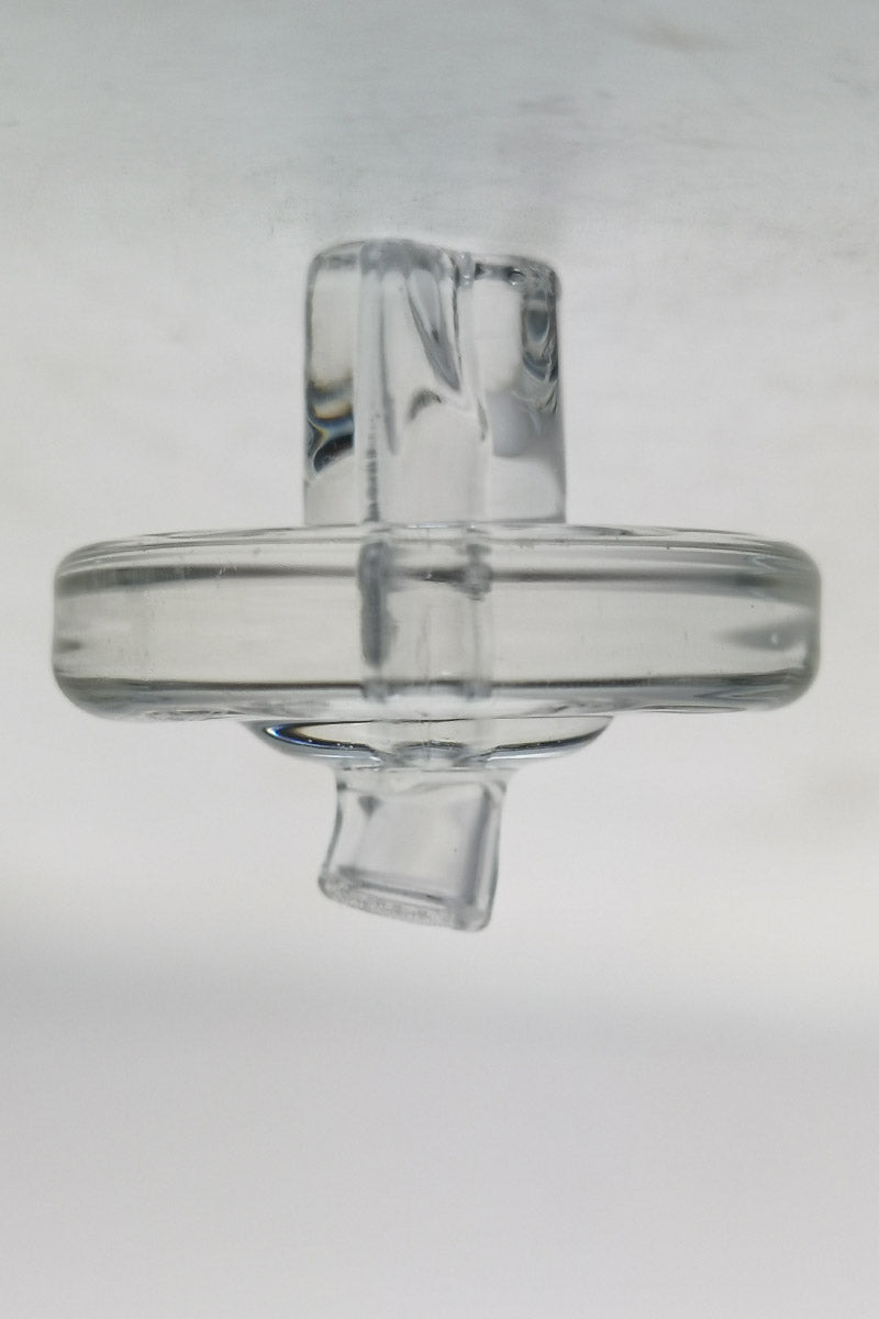 TAG Quartz Banger Carb Cap with Directional Air-Flow and Handle, Clear, Front View