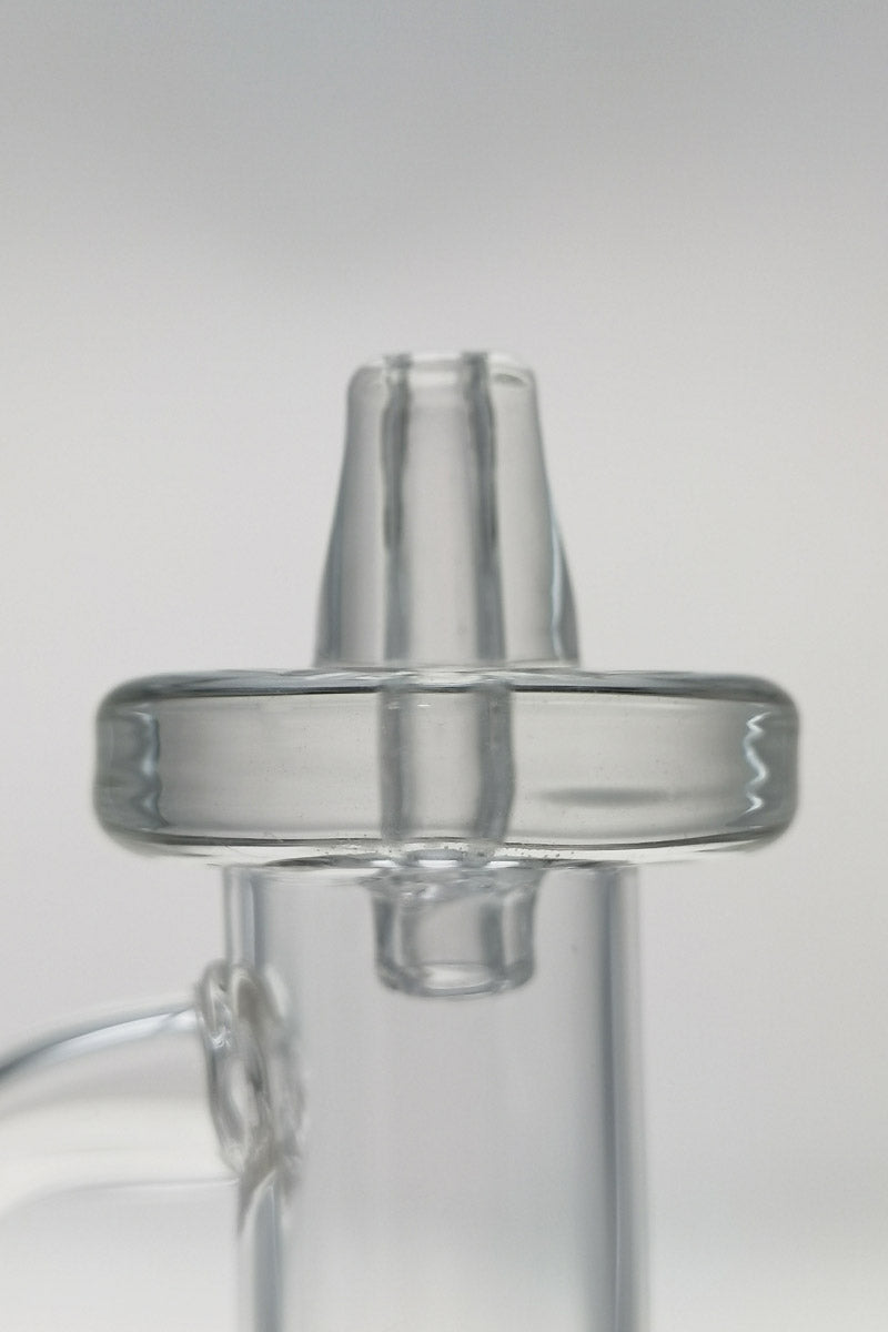 TAG Quartz Banger Carb Cap with Directional Air-Flow and Handle, Close-Up Side View