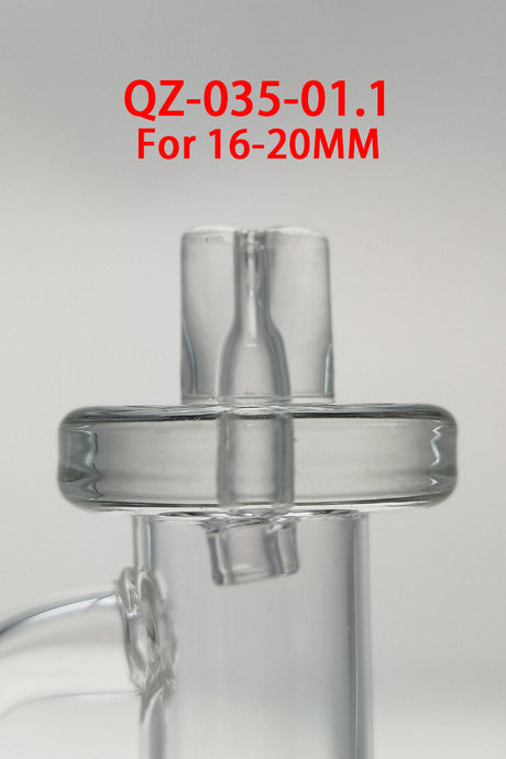 TAG Quartz Banger Carb Cap with Handle for 16-20MM Bangers, Clear, Close-Up View