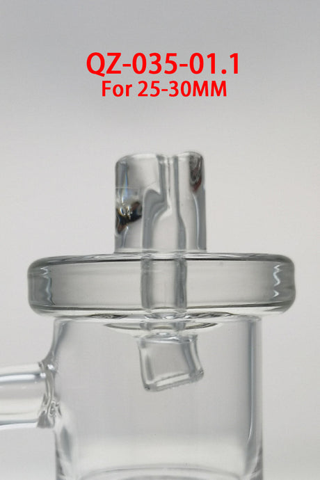 TAG Quartz Banger Carb Cap with Handle for 25-30mm Bangers - Clear, Close-up View