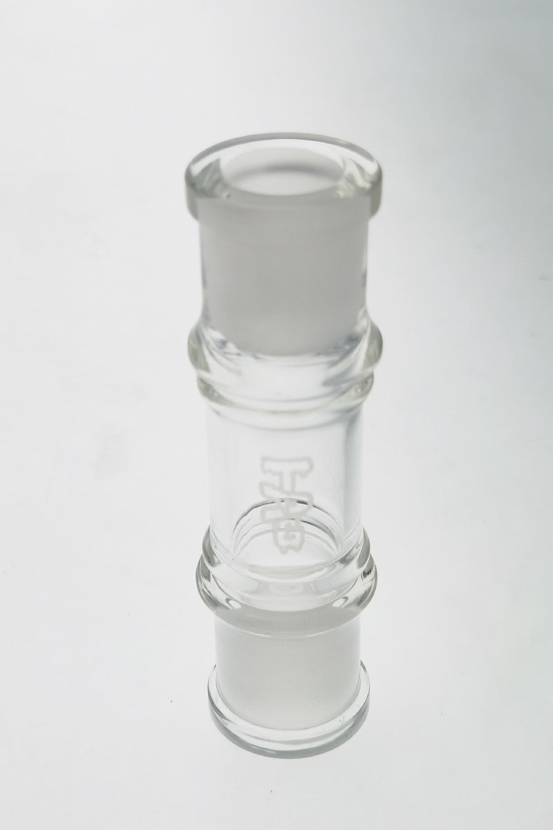 Thick Ass Glass Double Female Fitting Adapter for Bongs, 14mm to 10mm, Side View