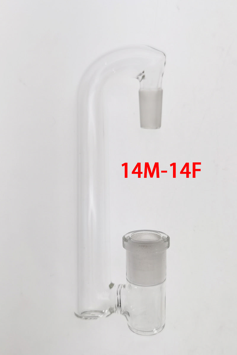 TAG Quartz Drop Down Adapter, 3" Drop, 14M-14F Joint for Bongs, Side View