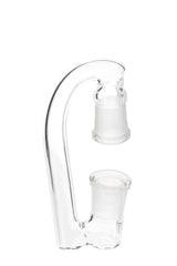 TAG Quartz Drop Down Adapter with Male to Female Joint for Bongs, 3" Drop, Isolated on White