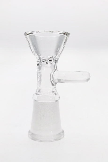 TAG 14MM Female Clear Bong Slide with Built-In Screen and Handle, Front View