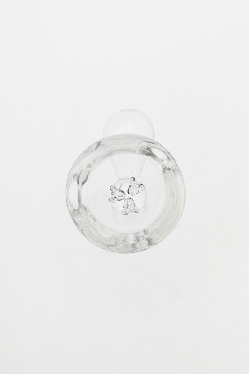TAG - Clear Female Bong Slide with Built-In Screen and Handle, Top View